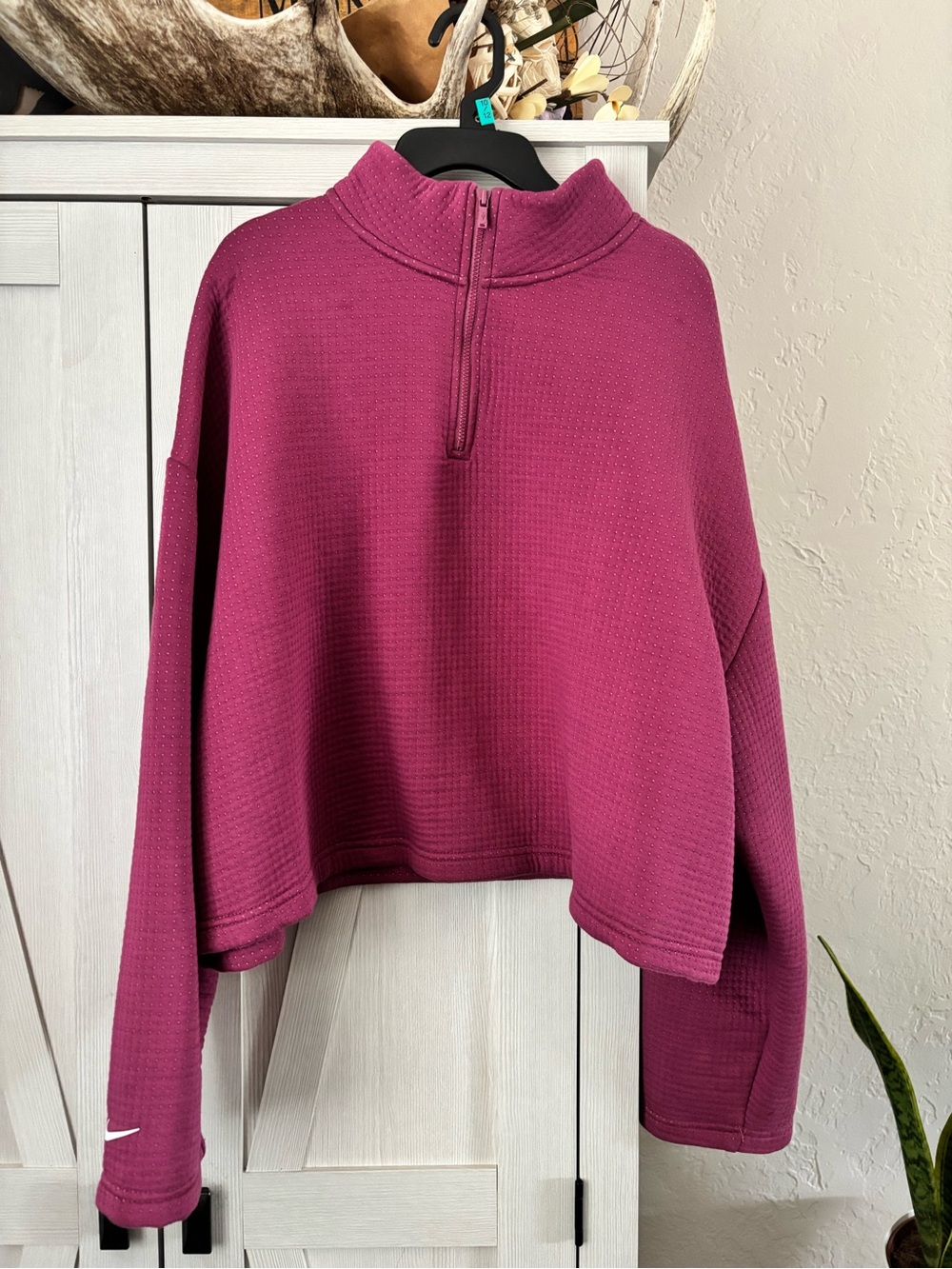 Nike Tech Fleece 1/4 Zip Crop Sweater CT0882-528 Size L